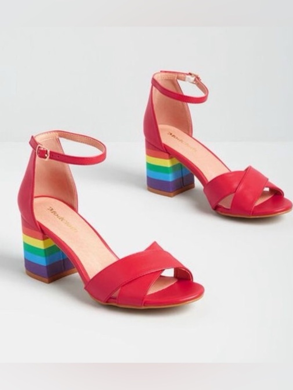 ModCloth Retro Rainbow Red Platform Heels Size Pride Size 6
